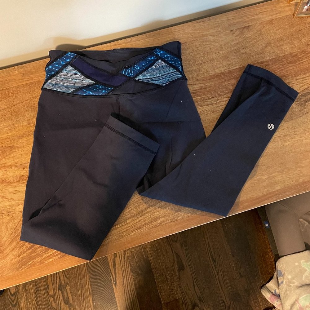 Lululemon wunder under navy blue leggings